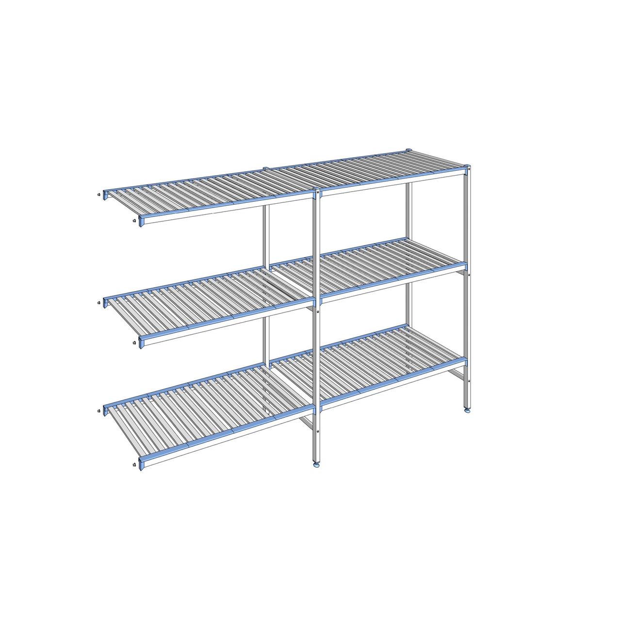 Rayonnage à clayettes amovibles 3 niveaux aluminium 175 x 259.3 x 56 cm Tournus - ACG2593