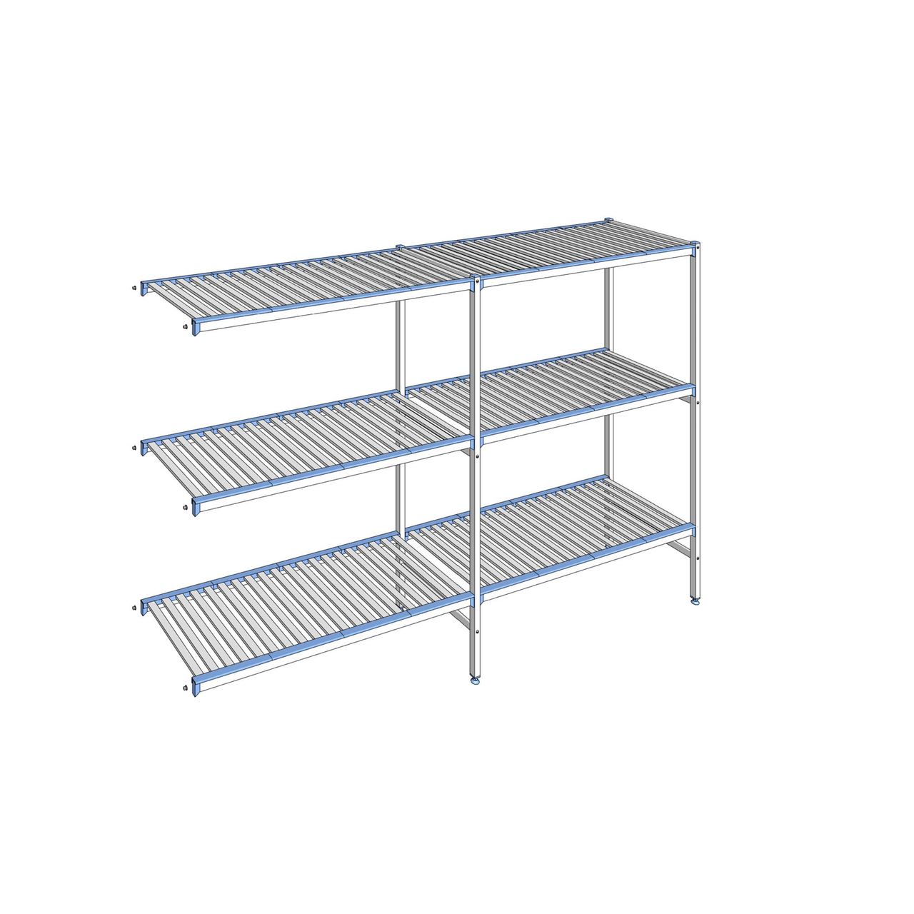 Rayonnage à clayettes amovibles 3 niveaux aluminium 175 x 269.5 x 56 cm Tournus - ACG2695