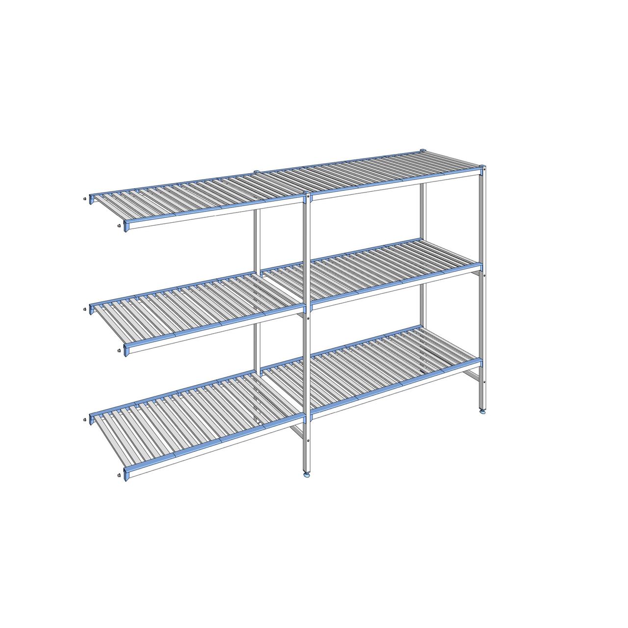 Rayonnage à clayettes amovibles 3 niveaux aluminium 175 x 279.3 x 56 cm Tournus - ACG2793