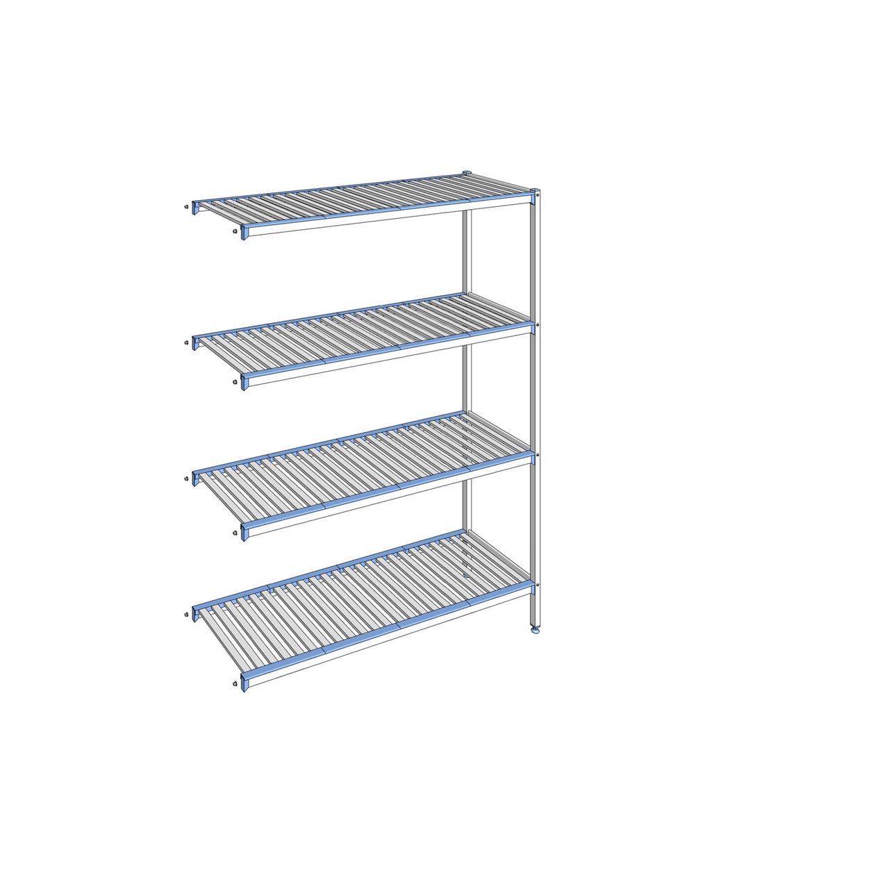 Rayonnage à clayettes amovibles 4 niveaux aluminium 205 x 155.3 x 50 cm Tournus - ACM1553