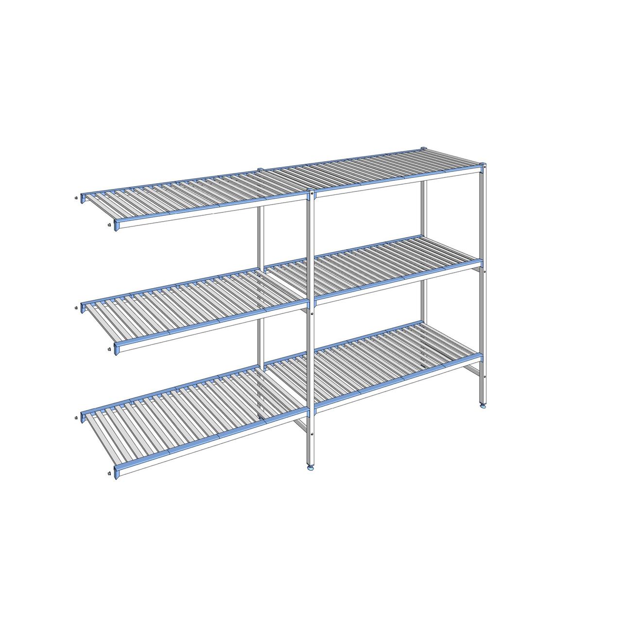 Rayonnage à clayettes amovibles 3 niveaux aluminium 175 x 289.5 x 56 cm Tournus - ACG2895