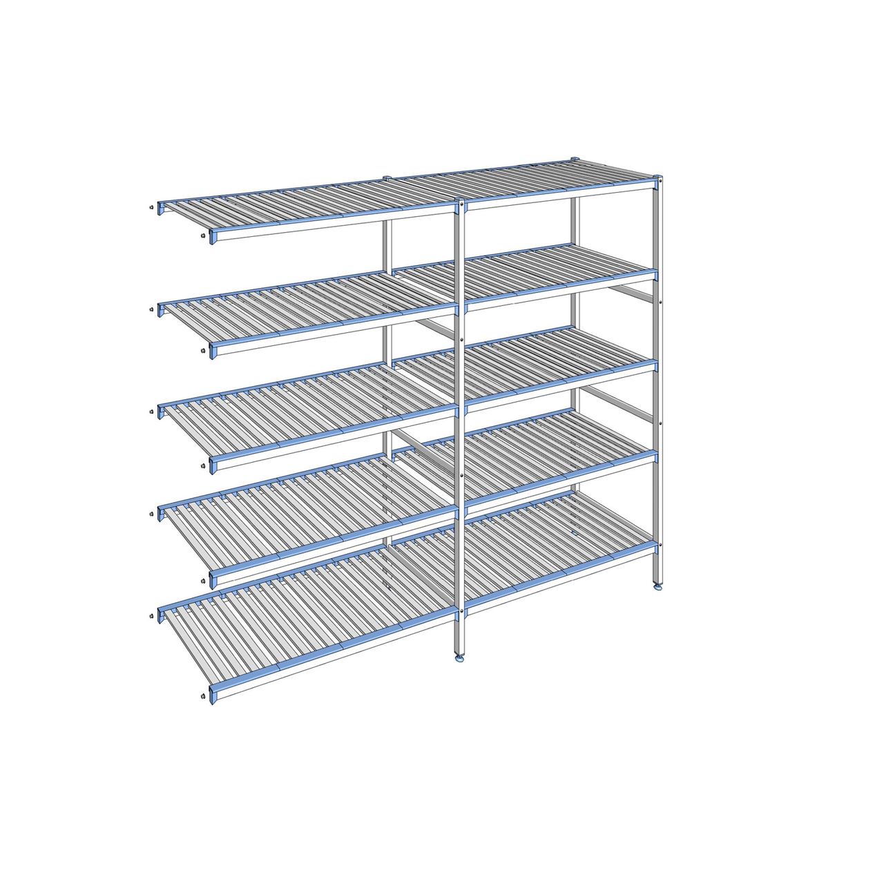 Rayonnage à clayettes amovibles 5 niveaux aluminium 205 x 249.1 x 56 cm Tournus - ACQ2491