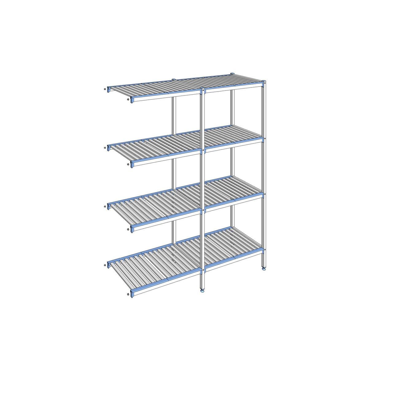 Rayonnage à clayettes amovibles 4 niveaux aluminium 205 x 168.7 x 50 cm Tournus - ACM1687