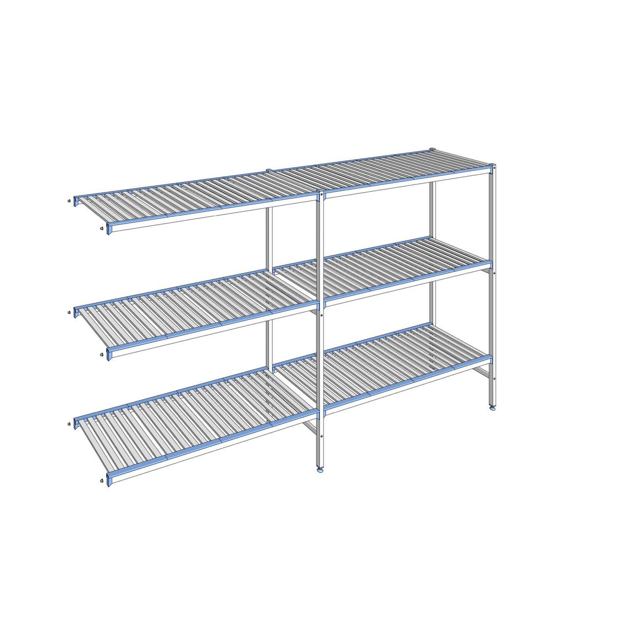 Rayonnage à clayettes amovibles 3 niveaux aluminium 175 x 299.5 x 56 cm Tournus - ACG2995