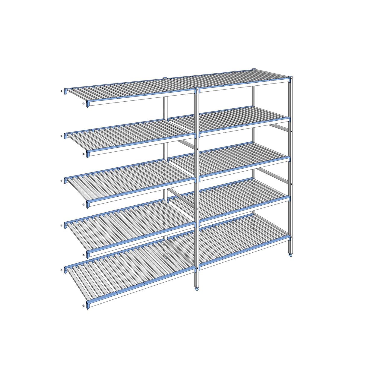 Rayonnage à clayettes amovibles 5 niveaux aluminium 205 x 259.3 x 56 cm Tournus - ACQ2593