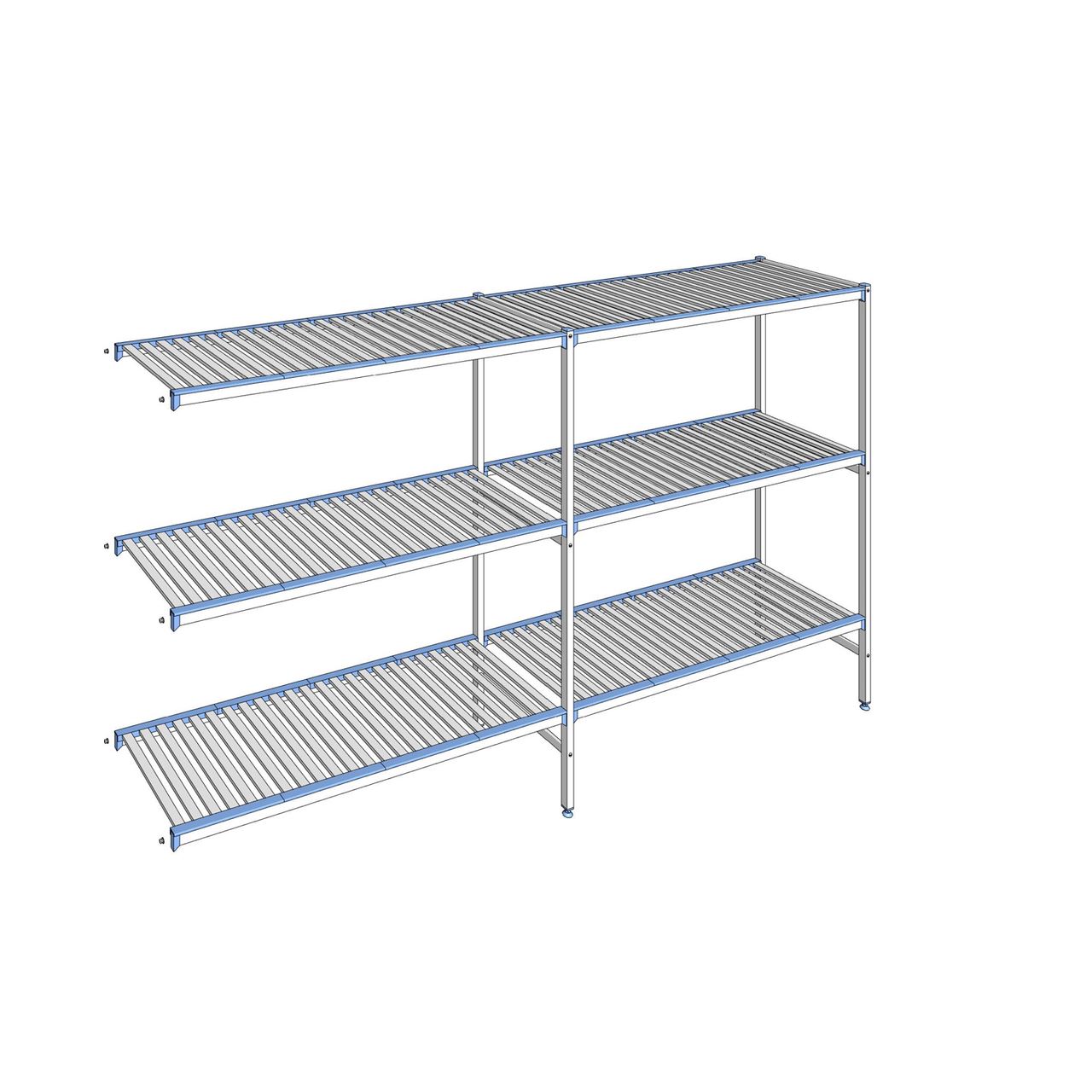 Rayonnage à clayettes amovibles 3 niveaux aluminium 175 x 309.5 x 56 cm Tournus - ACG3095