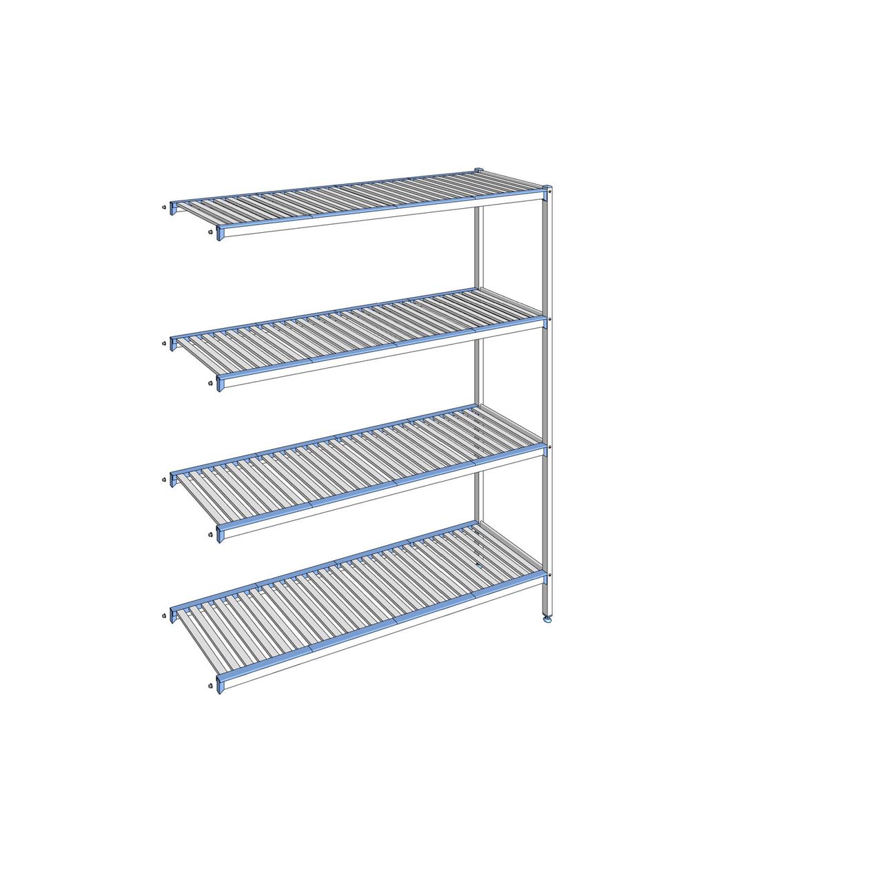 Rayonnage à clayettes amovibles 4 niveaux aluminium 205 x 175.5 x 50 cm Tournus - ACM1755