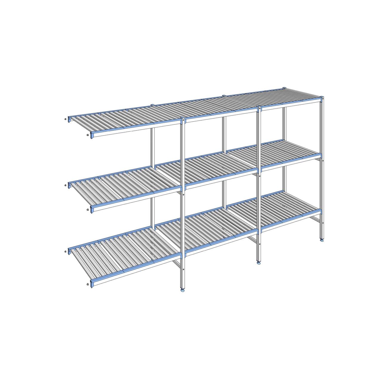 Rayonnage à clayettes amovibles 3 niveaux aluminium 175 x 313.1 x 56 cm Tournus - ACG3131