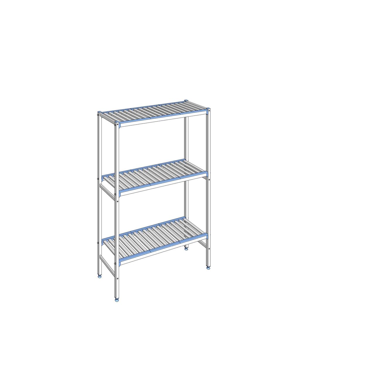 Rayonnage à clayettes amovibles 3 niveaux aluminium 175 x 119.2 x 40 cm Tournus - ALA1192