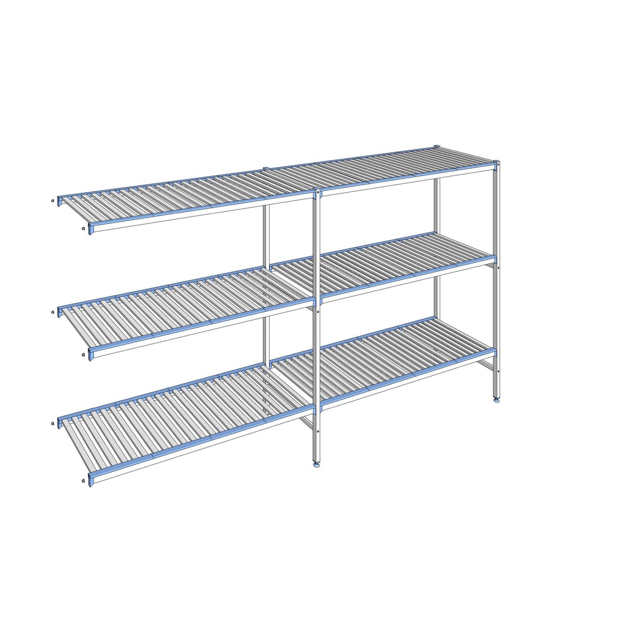 Rayonnage à clayettes amovibles 3 niveaux aluminium 175 x 319.5 x 56 cm Tournus - ACG3195