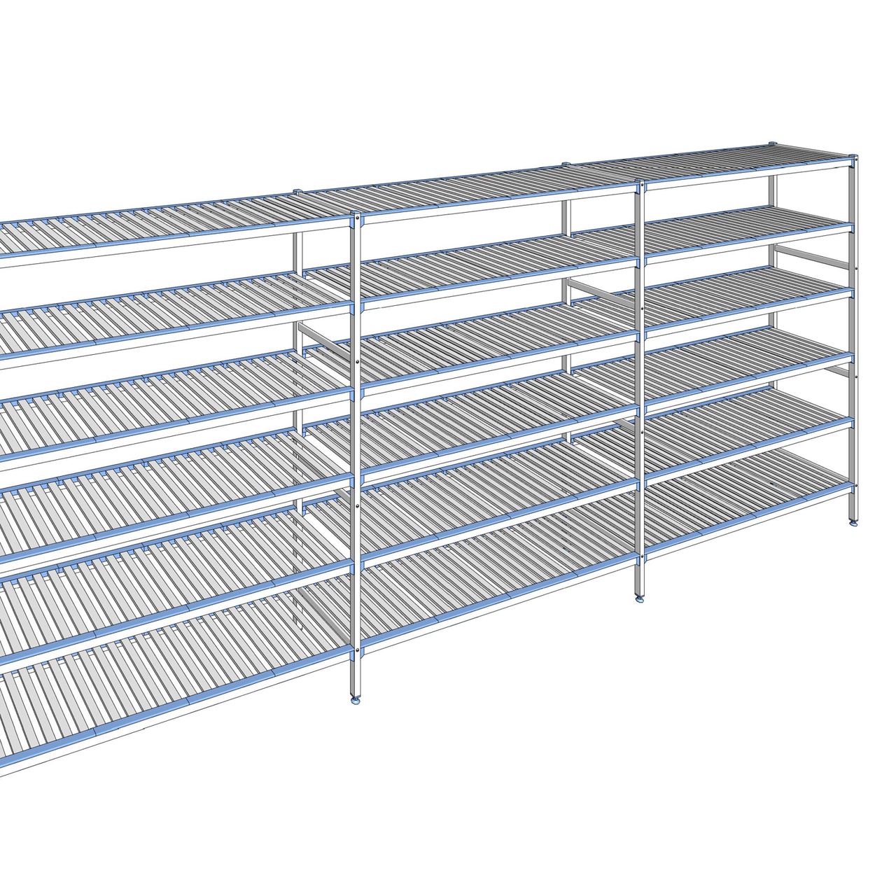 Rayonnage à clayettes amovibles 6 niveaux aluminium 205 x 483.7 x 50 cm Tournus - ACO4837