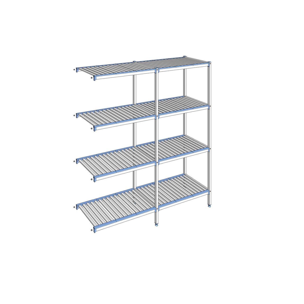 Rayonnage à clayettes amovibles 4 niveaux aluminium 205 x 189.1 x 50 cm Tournus - ACM1891