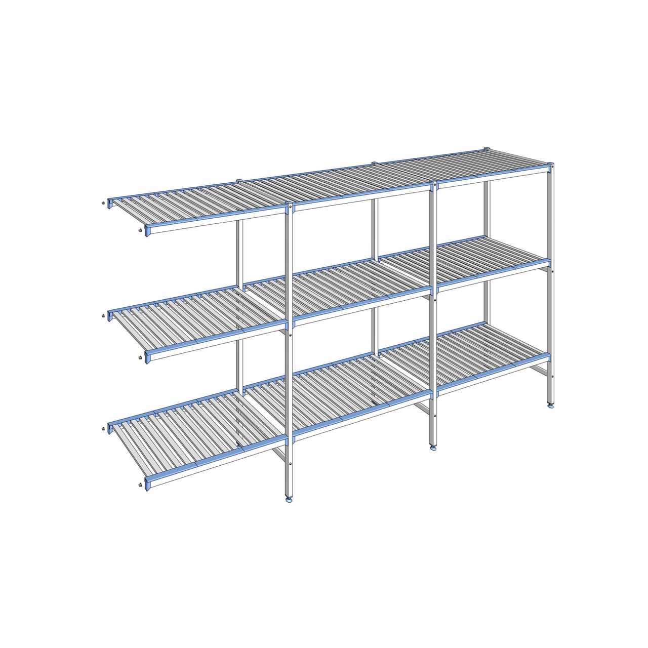 Rayonnage à clayettes amovibles 3 niveaux aluminium 175 x 323.1 x 56 cm Tournus - ACG3231