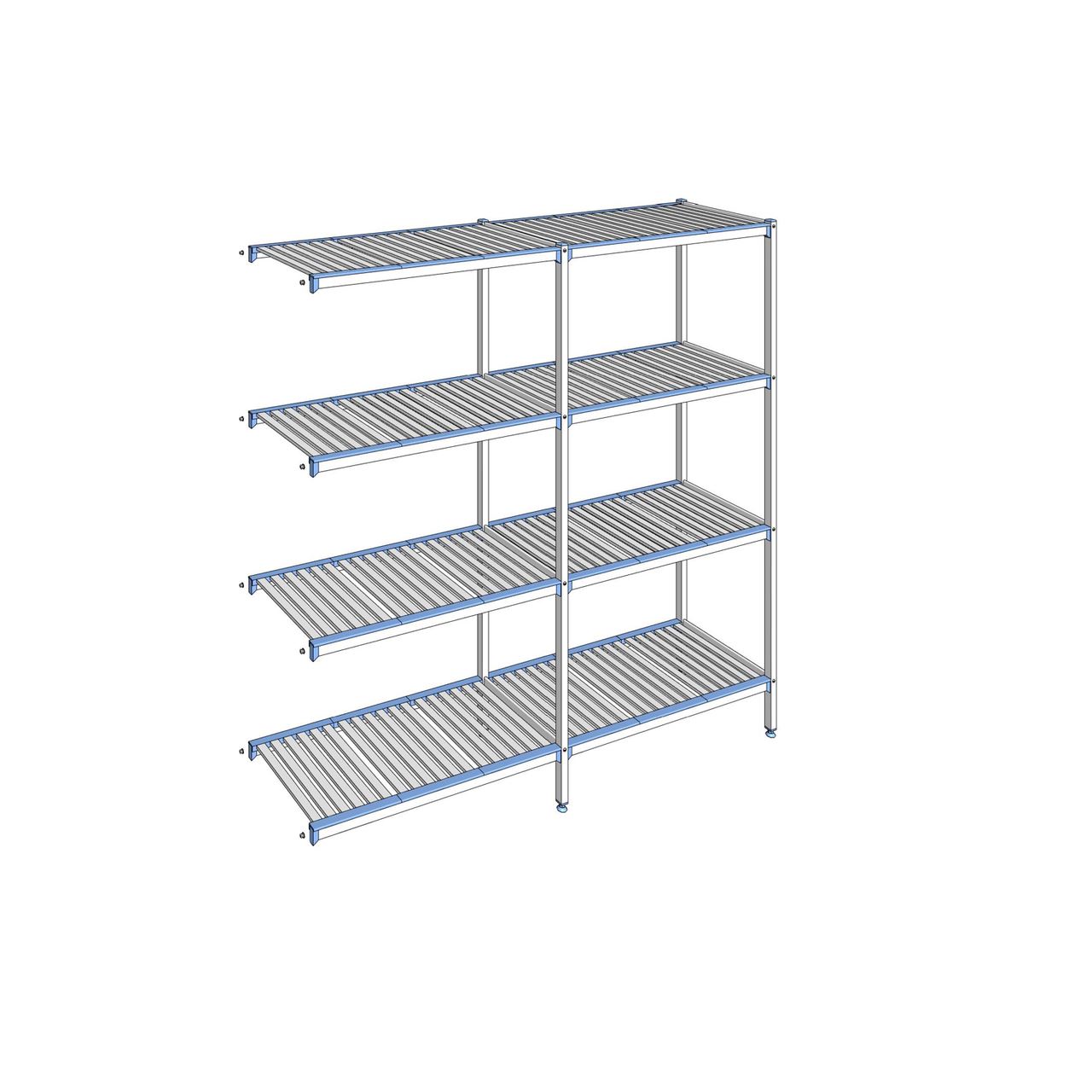 Rayonnage à clayettes amovibles 4 niveaux aluminium 205 x 209.1 x 50 cm Tournus - ACM2091