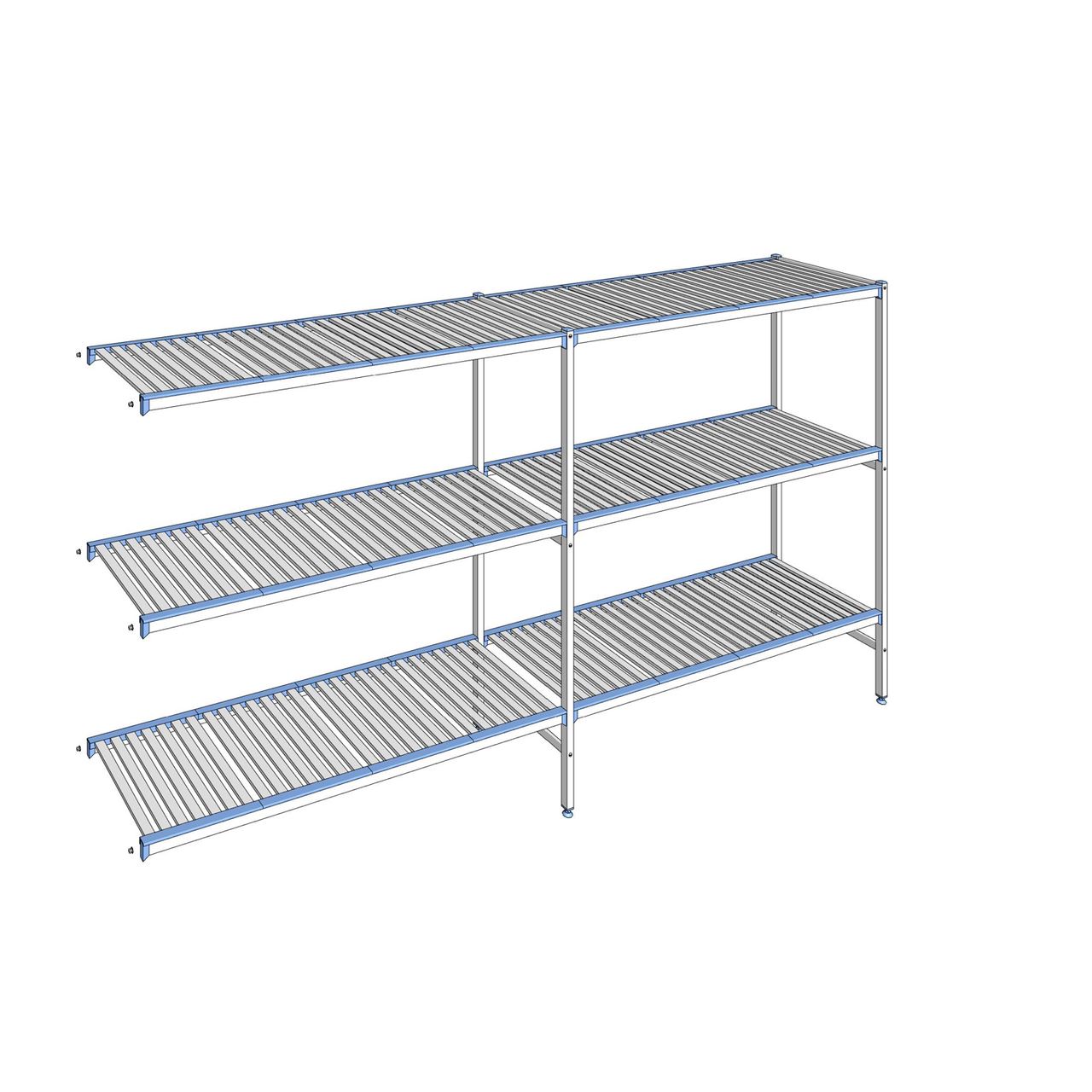 Rayonnage à clayettes amovibles 3 niveaux aluminium 175 x 329.5 x 56 cm Tournus - ACG3295