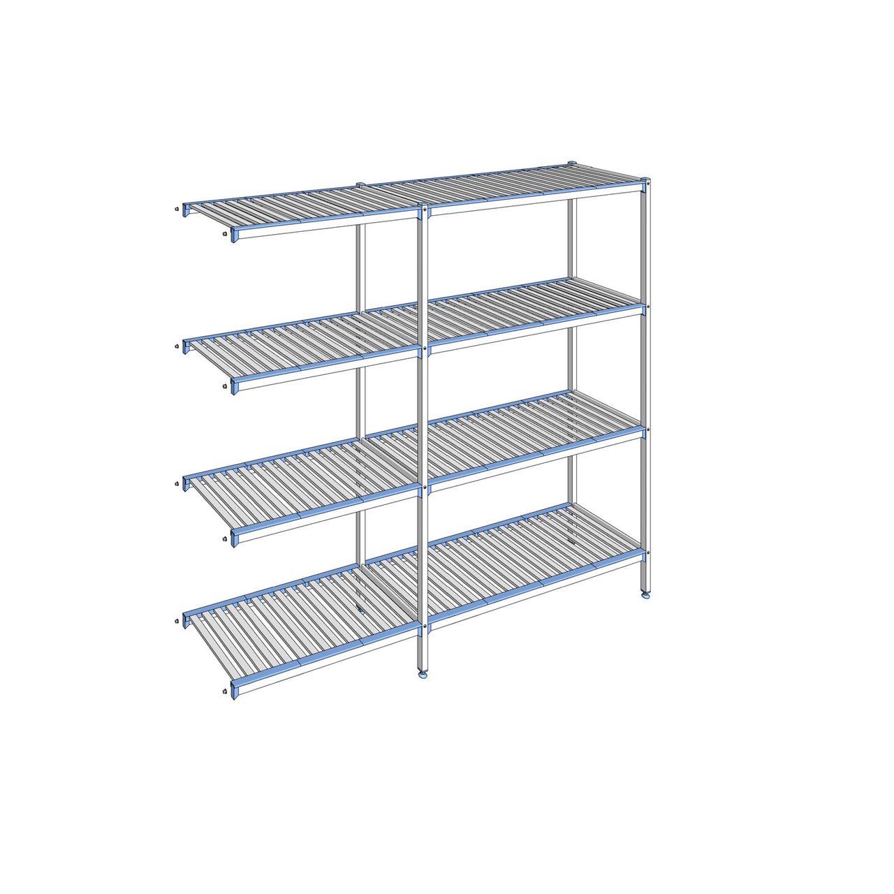 Rayonnage à clayettes amovibles 4 niveaux aluminium 205 x 229.3 x 50 cm Tournus - ACM2293