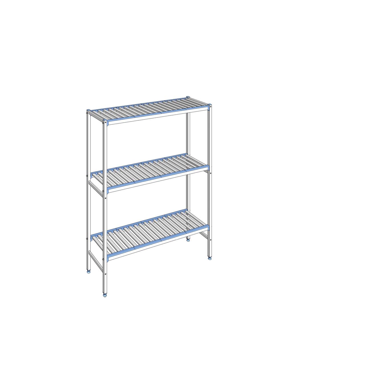 Rayonnage à clayettes amovibles 3 niveaux aluminium 175 x 139.4 x 40 cm Tournus - ALA1394