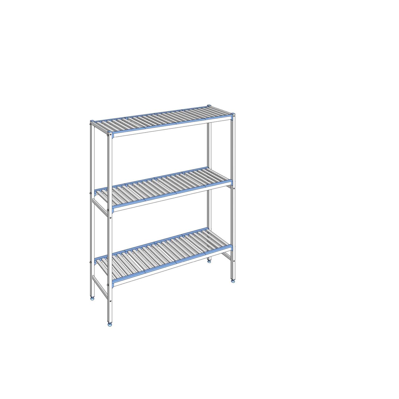 Rayonnage à clayettes amovibles 3 niveaux aluminium 175 x 149.4 x 40 cm Tournus - ALA1494