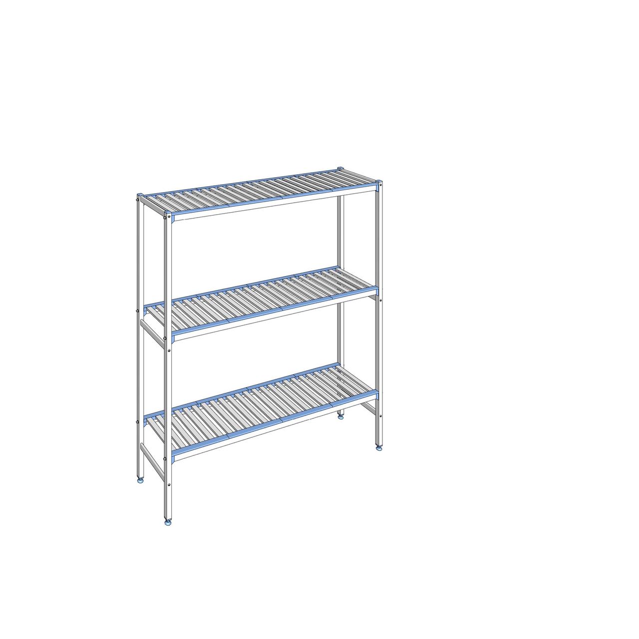 Rayonnage à clayettes amovibles 3 niveaux aluminium 175 x 159.4 x 40 cm Tournus - ALA1594