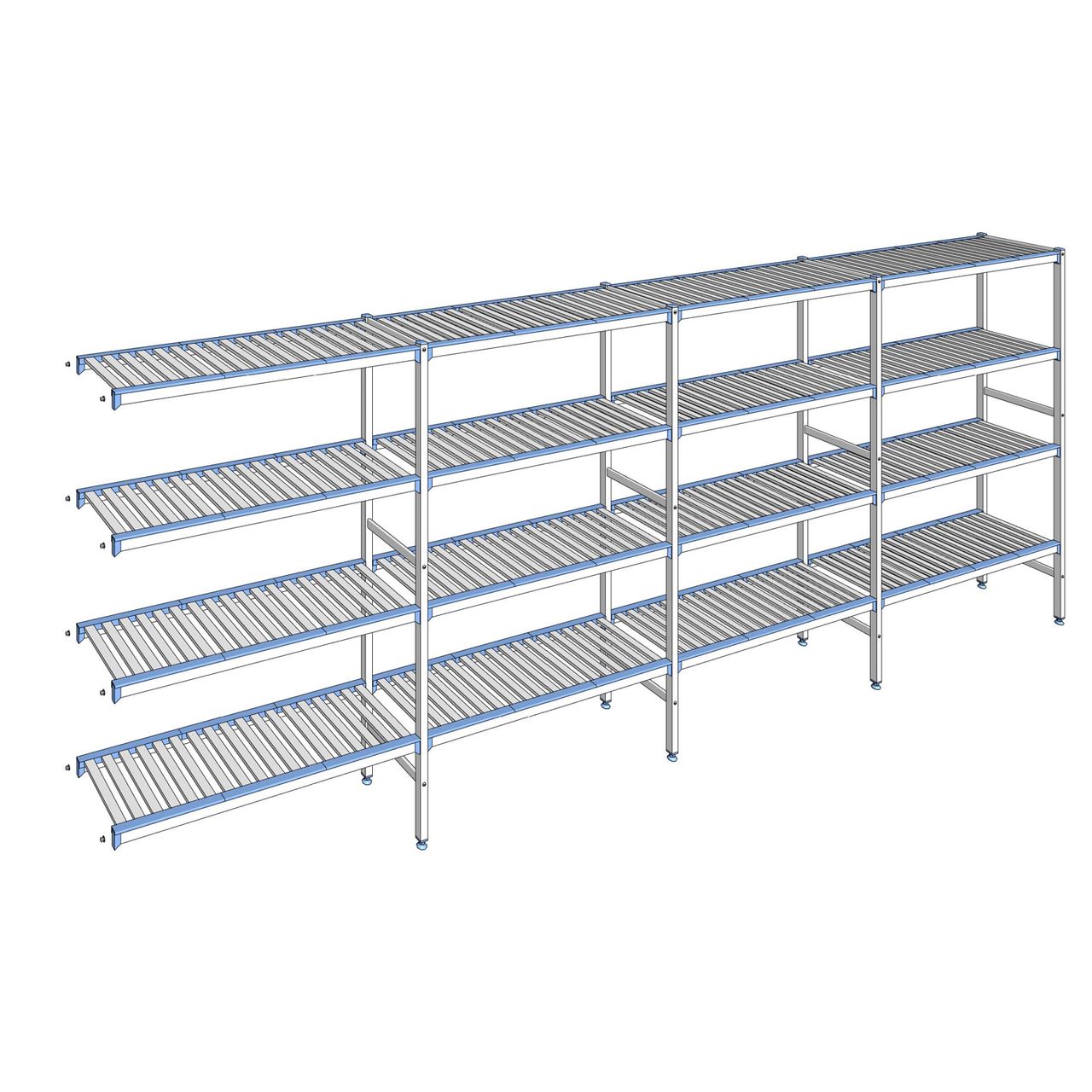 Rayonnage à clayettes amovibles 4 niveaux aluminium 175 x 467.1 x 40 cm Tournus - ACB4671