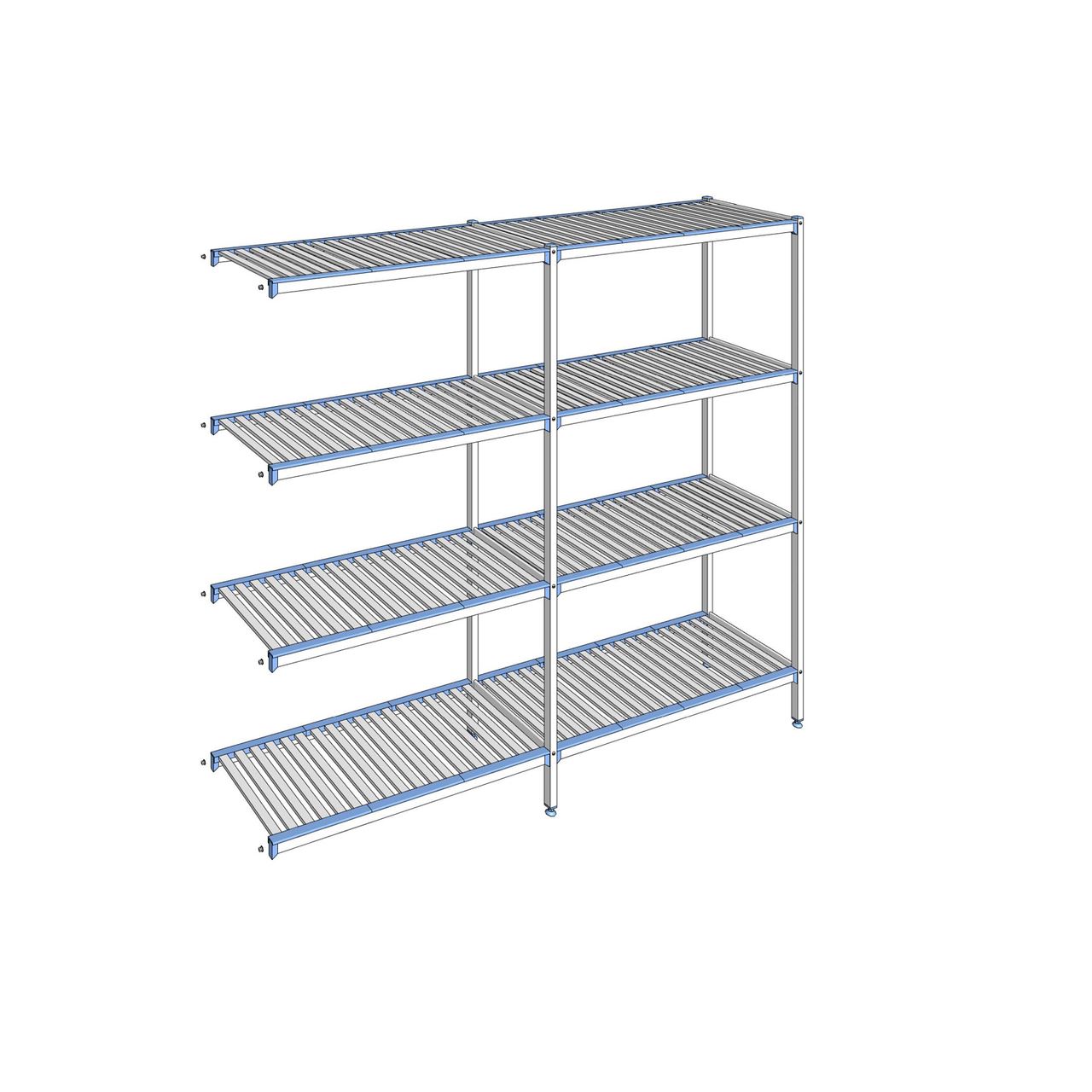 Rayonnage à clayettes amovibles 4 niveaux aluminium 205 x 239.1 x 50 cm Tournus - ACM2391