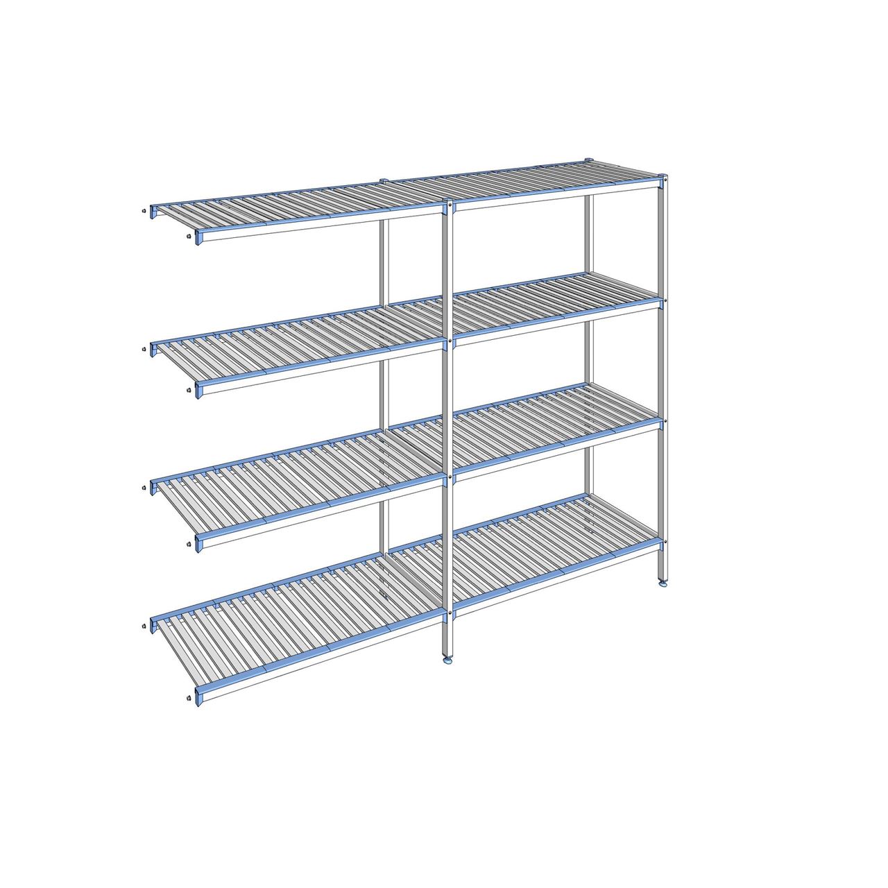 Rayonnage à clayettes amovibles 4 niveaux aluminium 205 x 259.3 x 50 cm Tournus - ACM2593