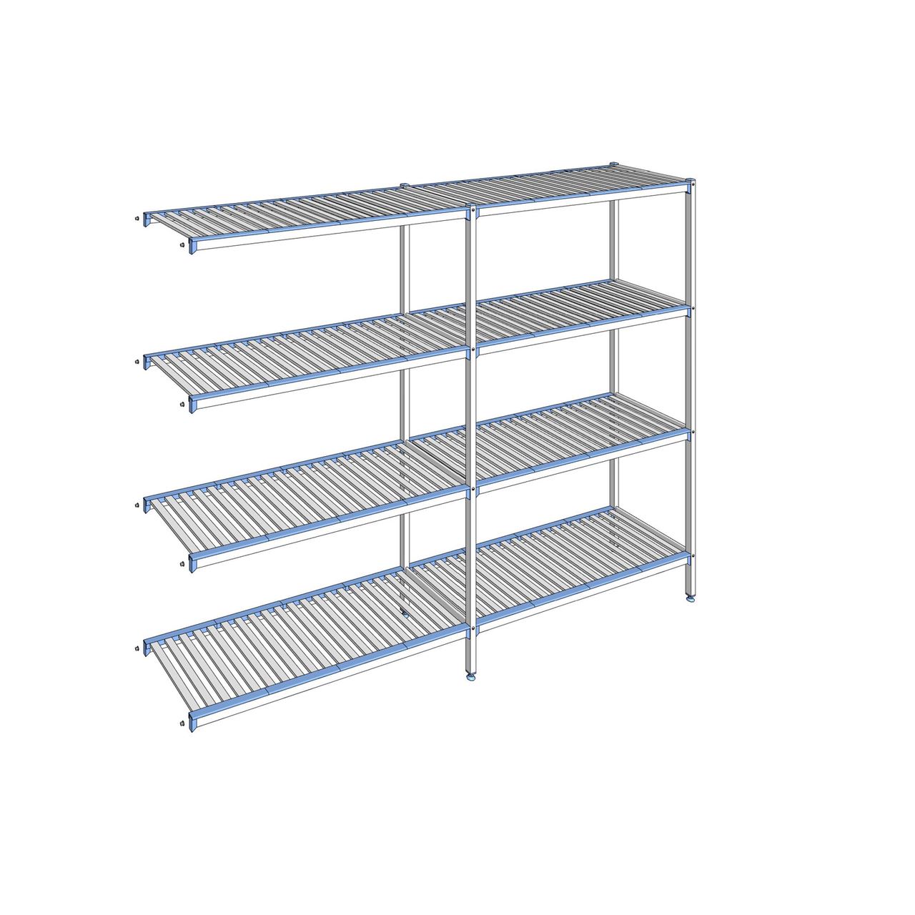 Rayonnage à clayettes amovibles 4 niveaux aluminium 205 x 269.5 x 50 cm Tournus - ACM2695