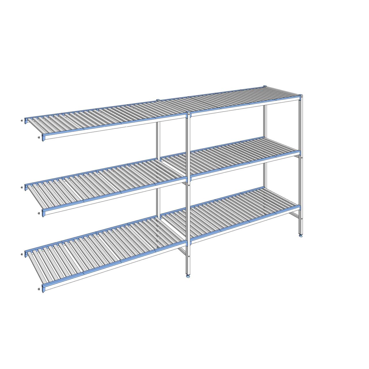 Rayonnage à clayettes amovibles 3 niveaux aluminium 175 x 339.7 x 56 cm Tournus - ACG3397