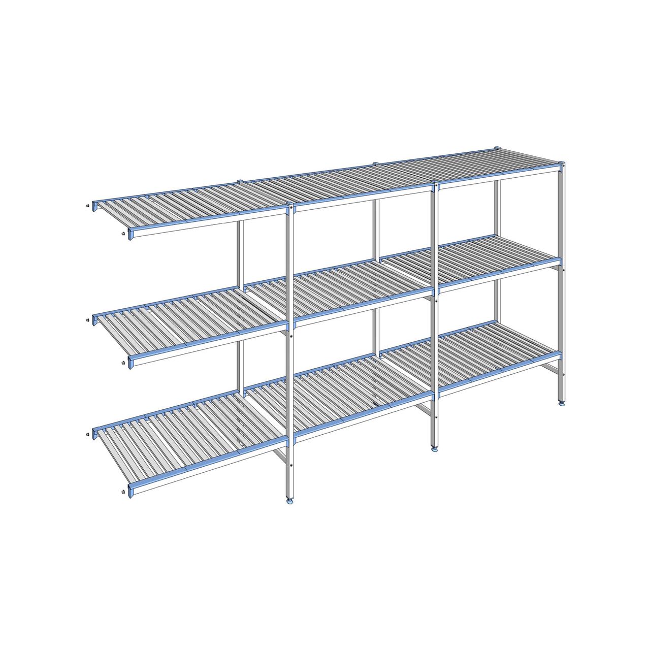 Rayonnage à clayettes amovibles 3 niveaux aluminium 175 x 343.1 x 56 cm Tournus - ACG3431