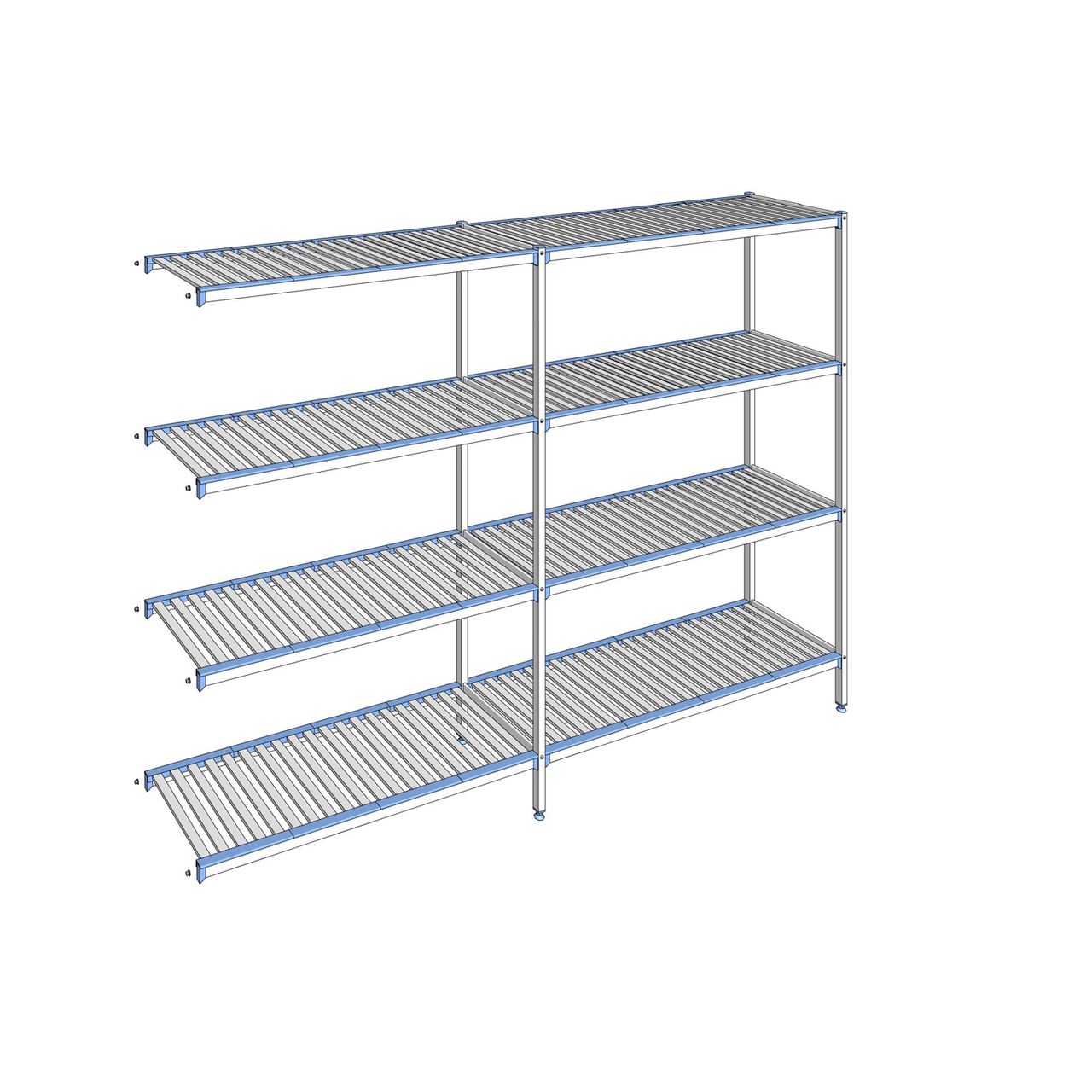 Rayonnage à clayettes amovibles 4 niveaux aluminium 205 x 289.5 x 50 cm Tournus - ACM2895