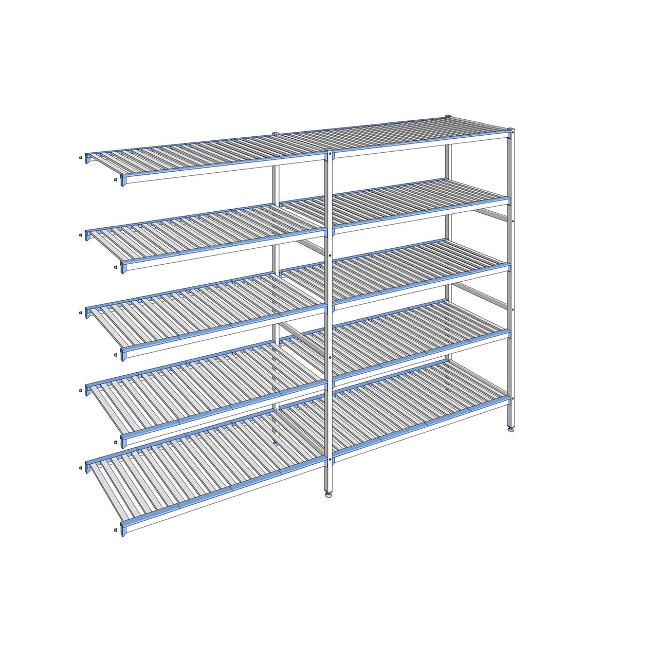Rayonnage à clayettes amovibles 5 niveaux aluminium 205 x 289.5 x 56 cm Tournus - ACQ2895