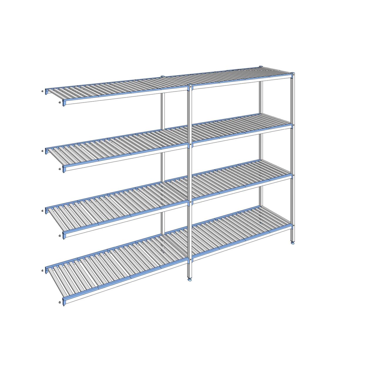 Rayonnage à clayettes amovibles 4 niveaux aluminium 205 x 299.5 x 50 cm Tournus - ACM2995