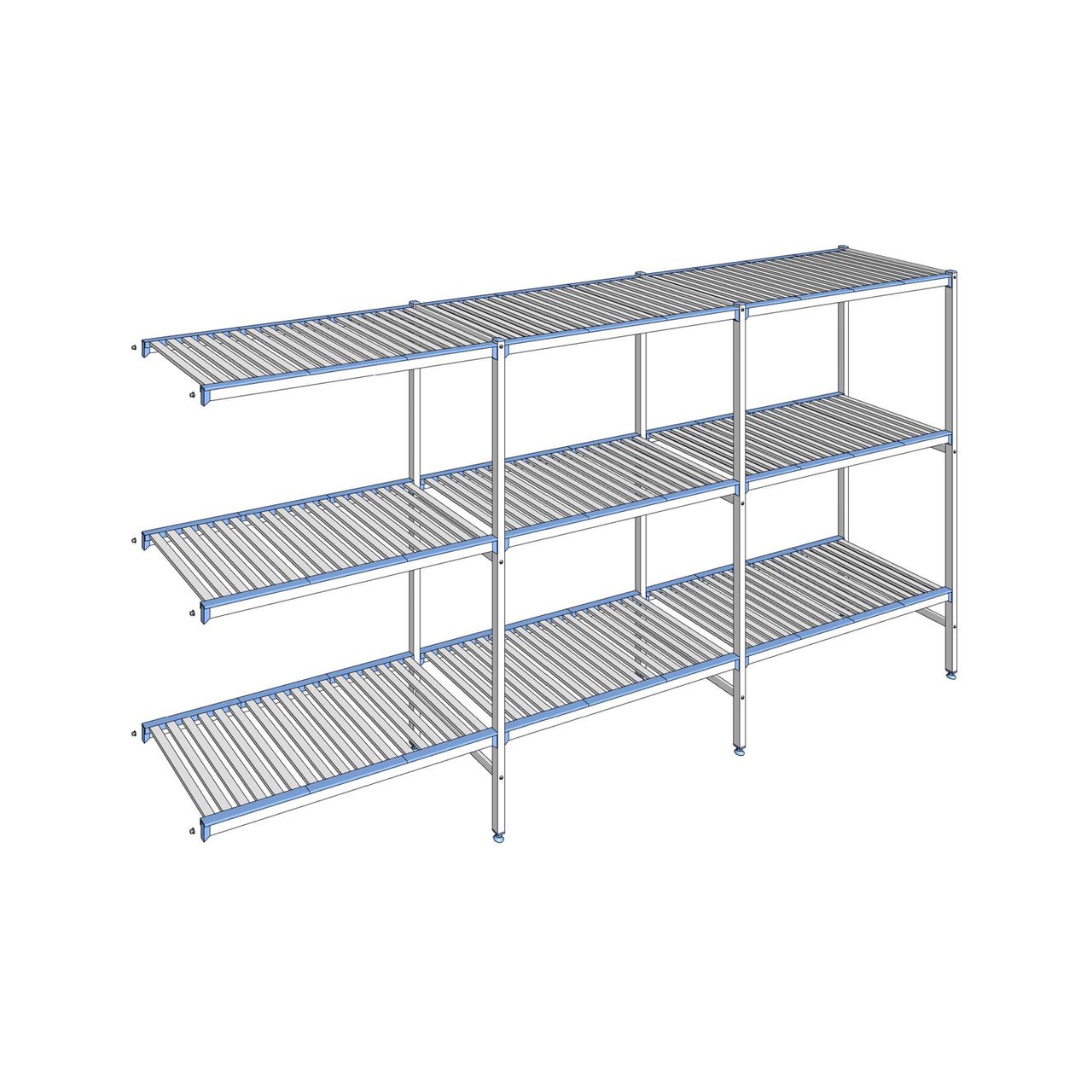 Rayonnage à clayettes amovibles 3 niveaux aluminium 175 x 353.1 x 56 cm Tournus - ACG3531