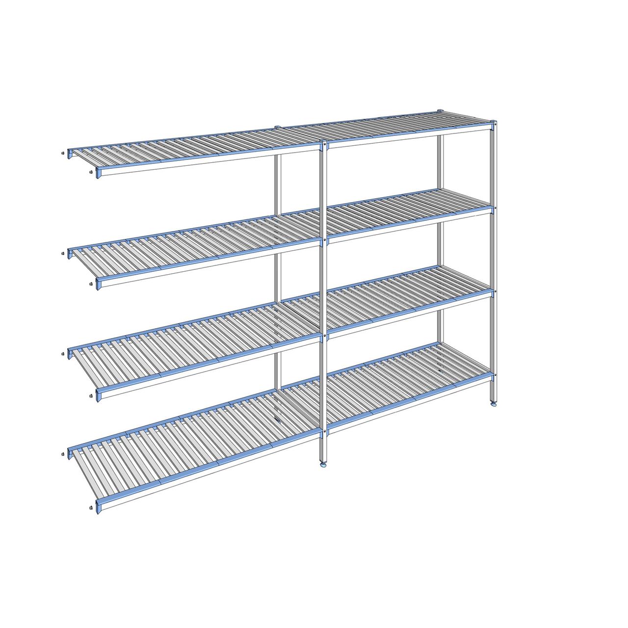 Rayonnage à clayettes amovibles 4 niveaux aluminium 205 x 309.5 x 50 cm Tournus - ACM3095