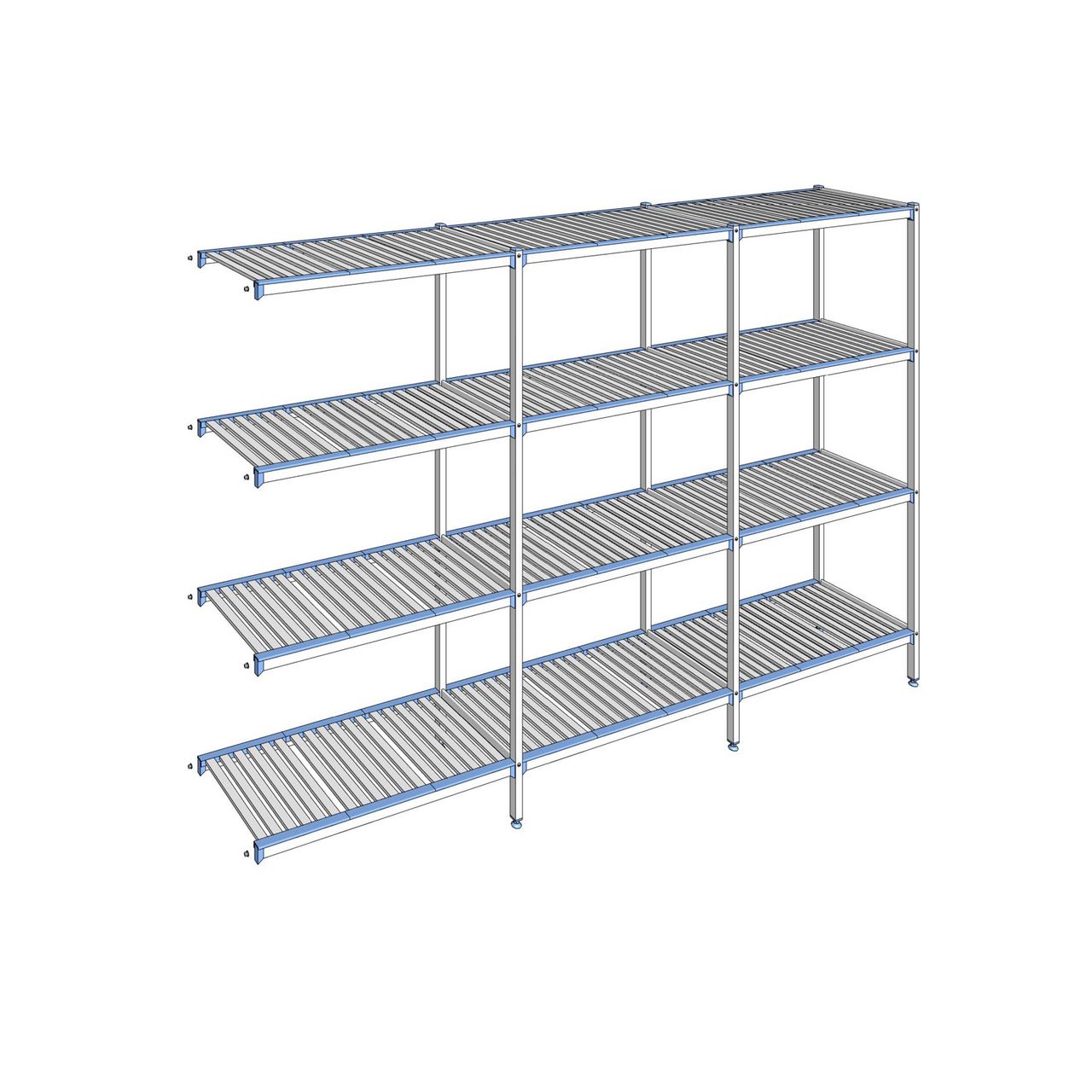 Rayonnage à clayettes amovibles 4 niveaux aluminium 205 x 313.1 x 50 cm Tournus - ACM3131