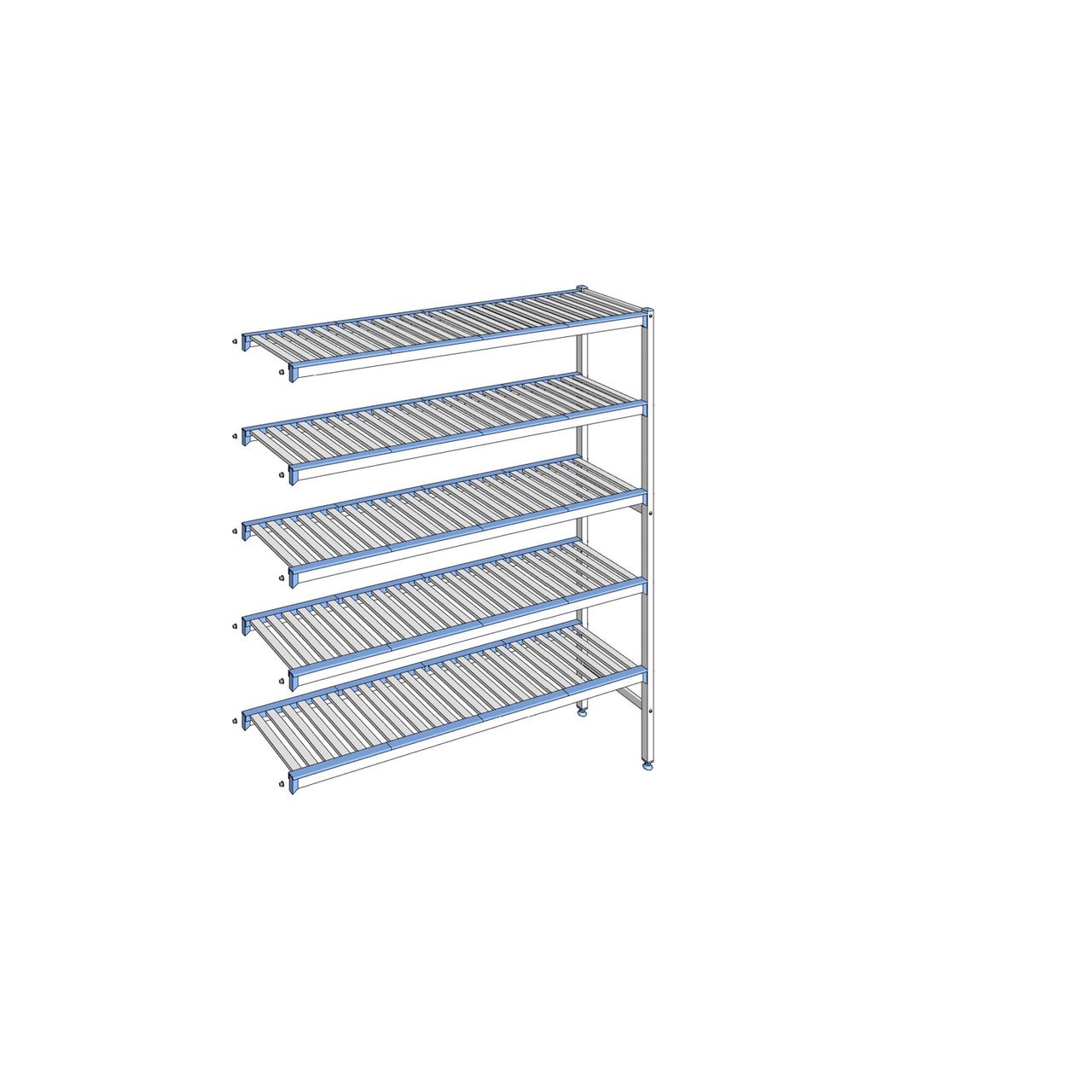 Rayonnage à clayettes amovibles 5 niveaux aluminium 175 x 155.3 x 40 cm Tournus - ACC1553