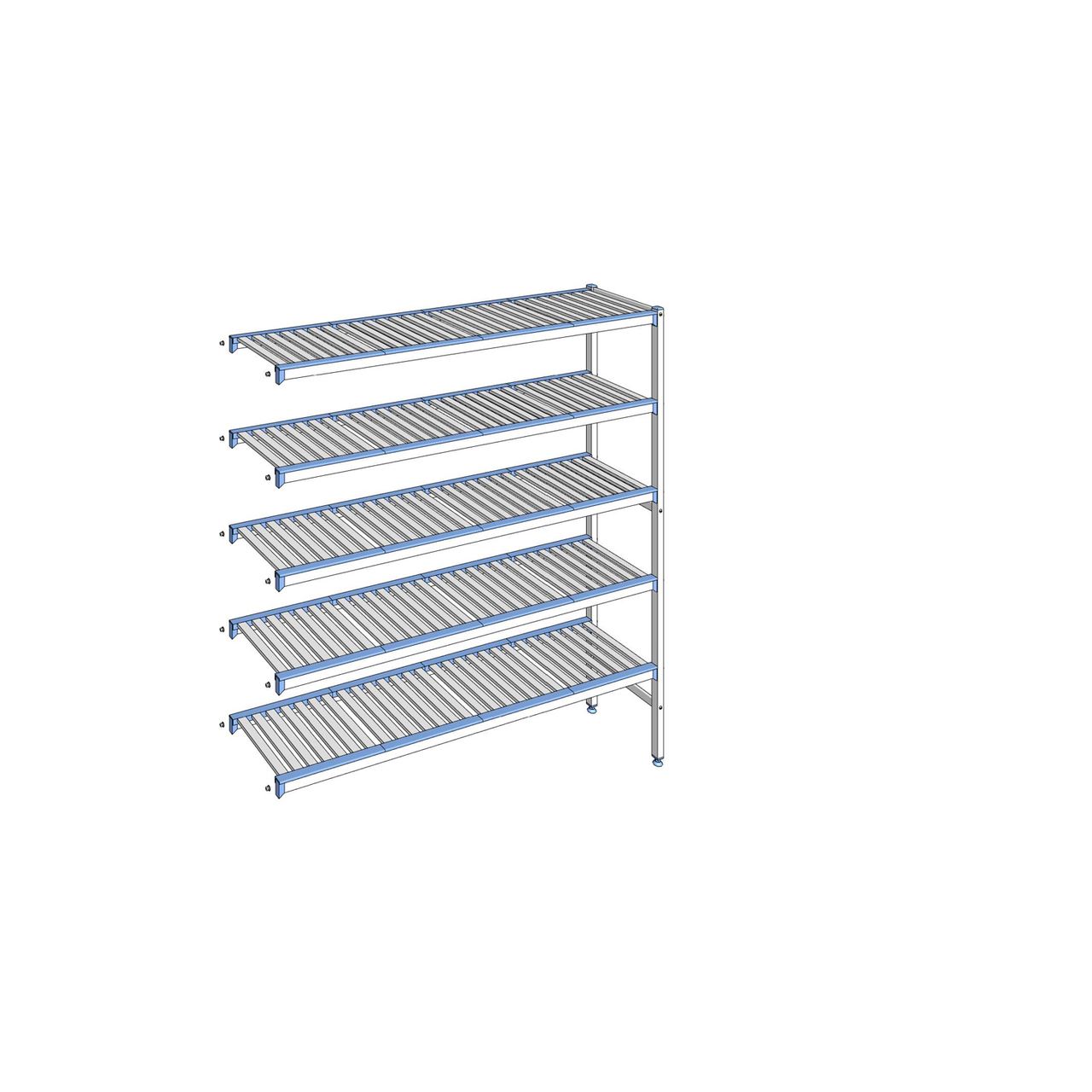 Rayonnage à clayettes amovibles 5 niveaux aluminium 175 x 165.3 x 40 cm Tournus - ACC1653