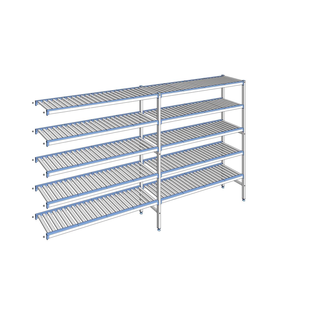 Rayonnage à clayettes amovibles 5 niveaux aluminium 175 x 309.5 x 40 cm Tournus - ACC3095