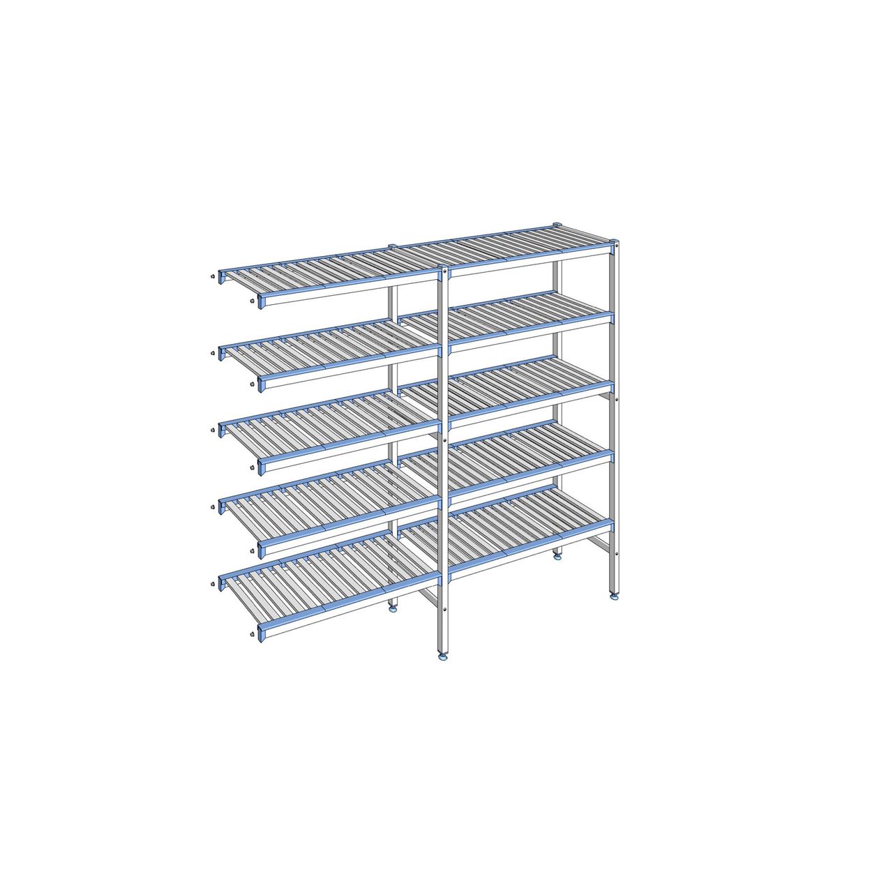 Rayonnage à clayettes amovibles 5 niveaux aluminium 175 x 199.1 x 40 cm Tournus - ACC1991