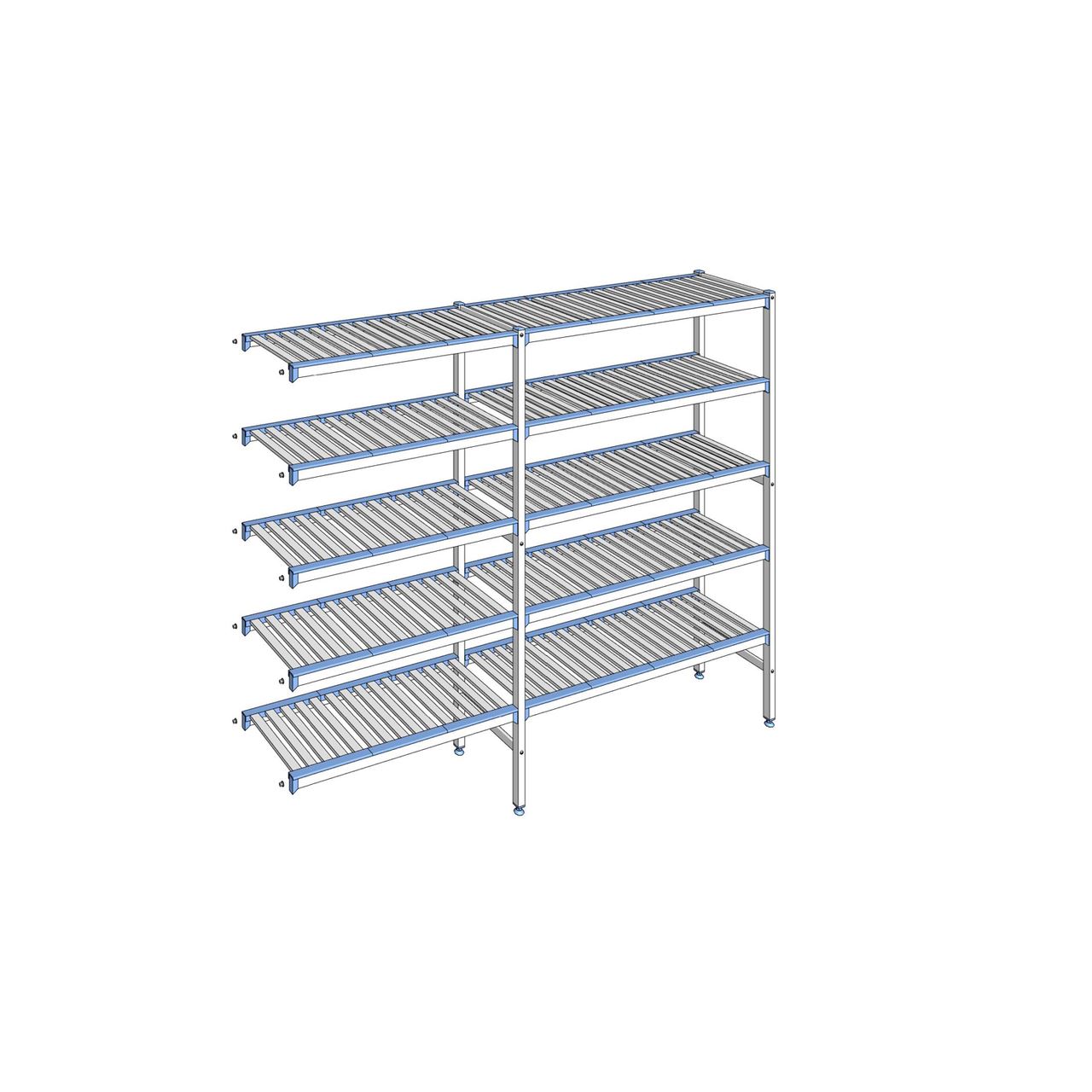 Rayonnage à clayettes amovibles 5 niveaux aluminium 175 x 219.1 x 40 cm Tournus - ACC2191