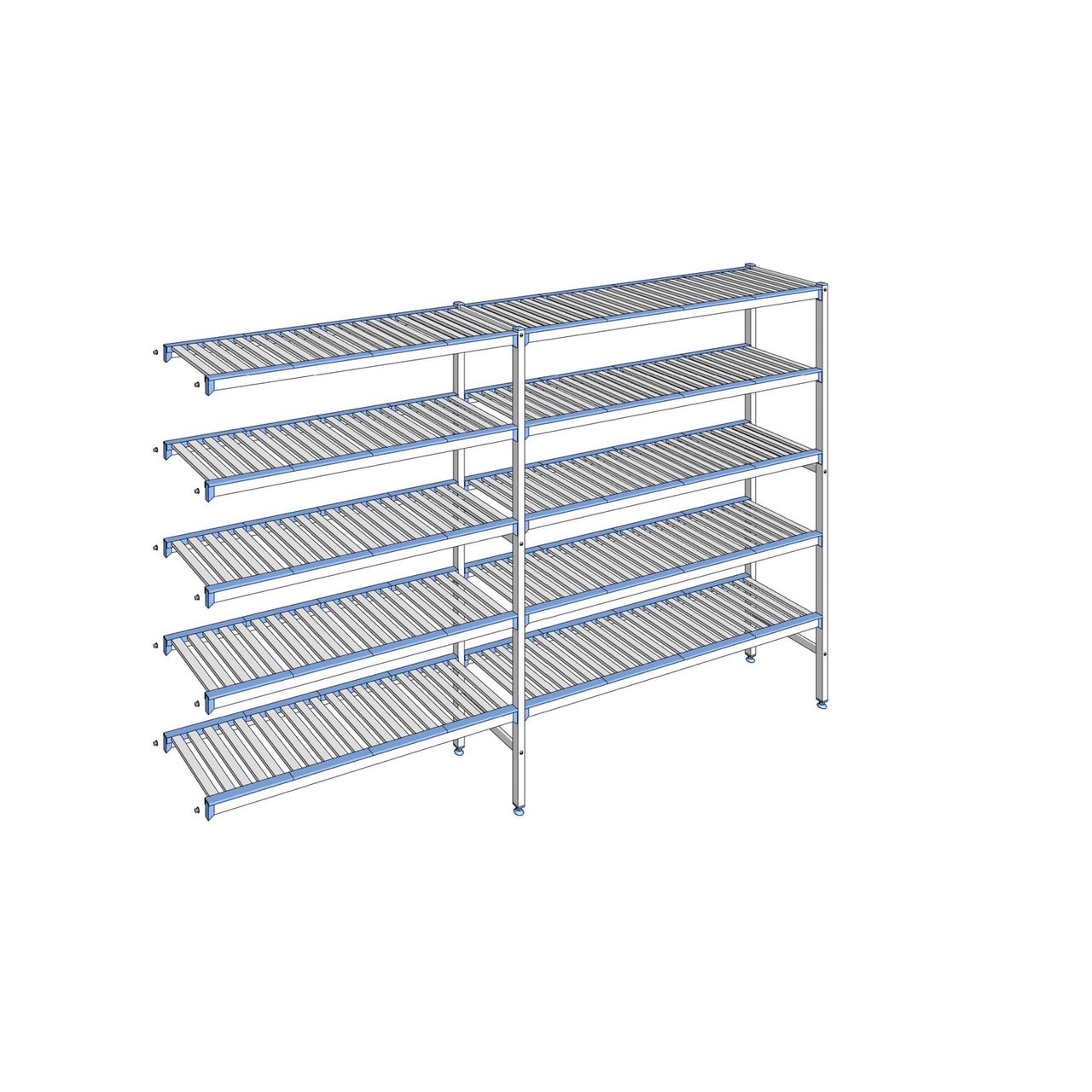 Rayonnage à clayettes amovibles 5 niveaux aluminium 175 x 279.3 x 40 cm Tournus - ACC2793