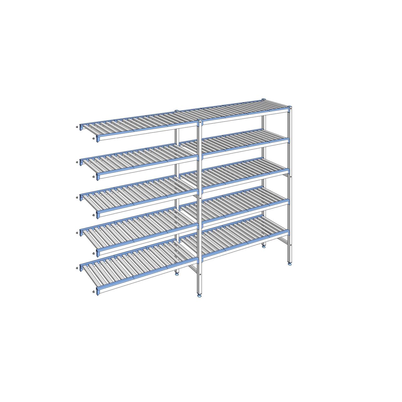 Rayonnage à clayettes amovibles 5 niveaux aluminium 175 x 239.1 x 40 cm Tournus - ACC2391