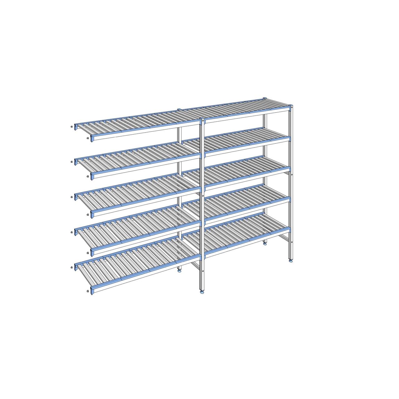 Rayonnage à clayettes amovibles 5 niveaux aluminium 175 x 249.1 x 40 cm Tournus - ACC2491