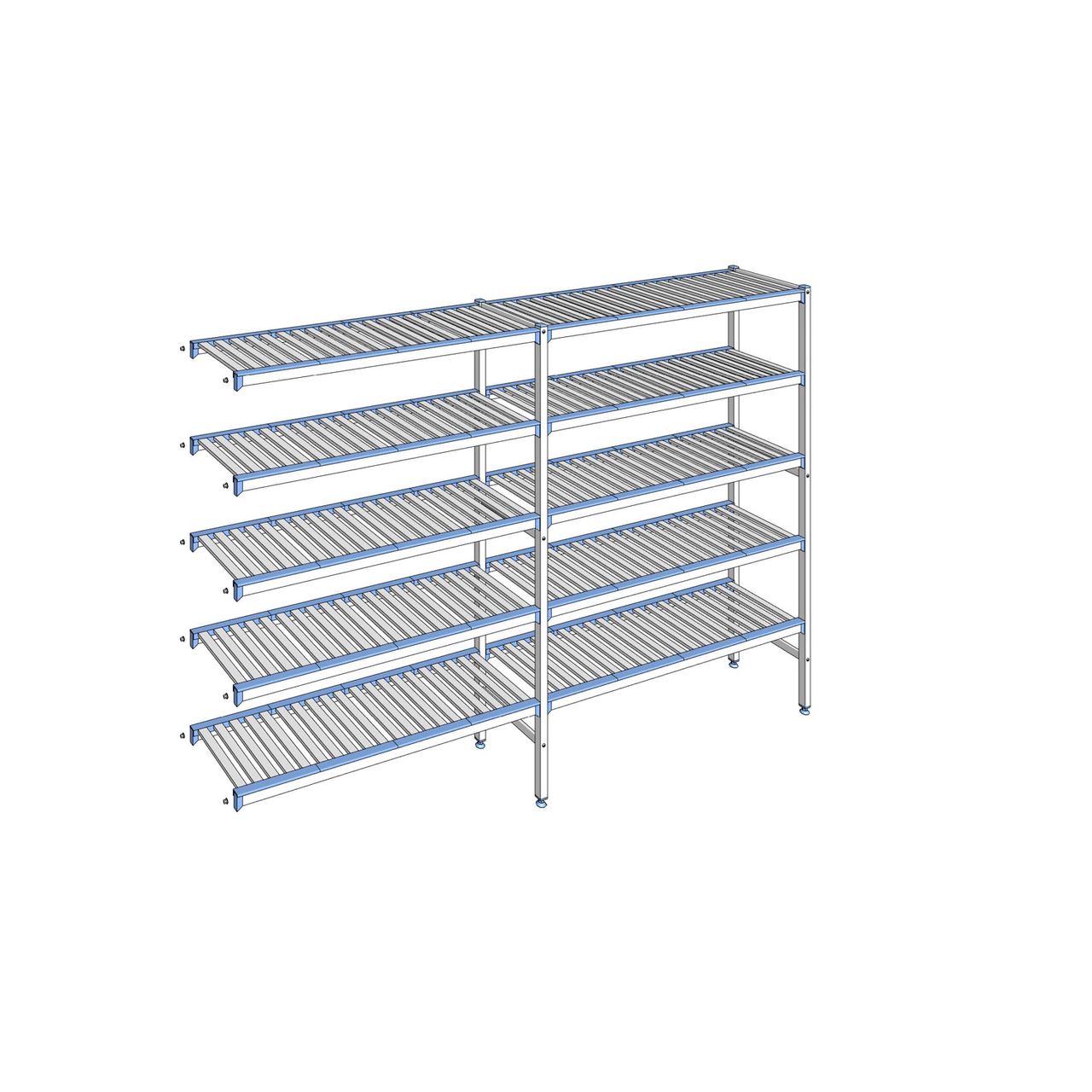 Rayonnage à clayettes amovibles 5 niveaux aluminium 175 x 259.3 x 40 cm Tournus - ACC2593