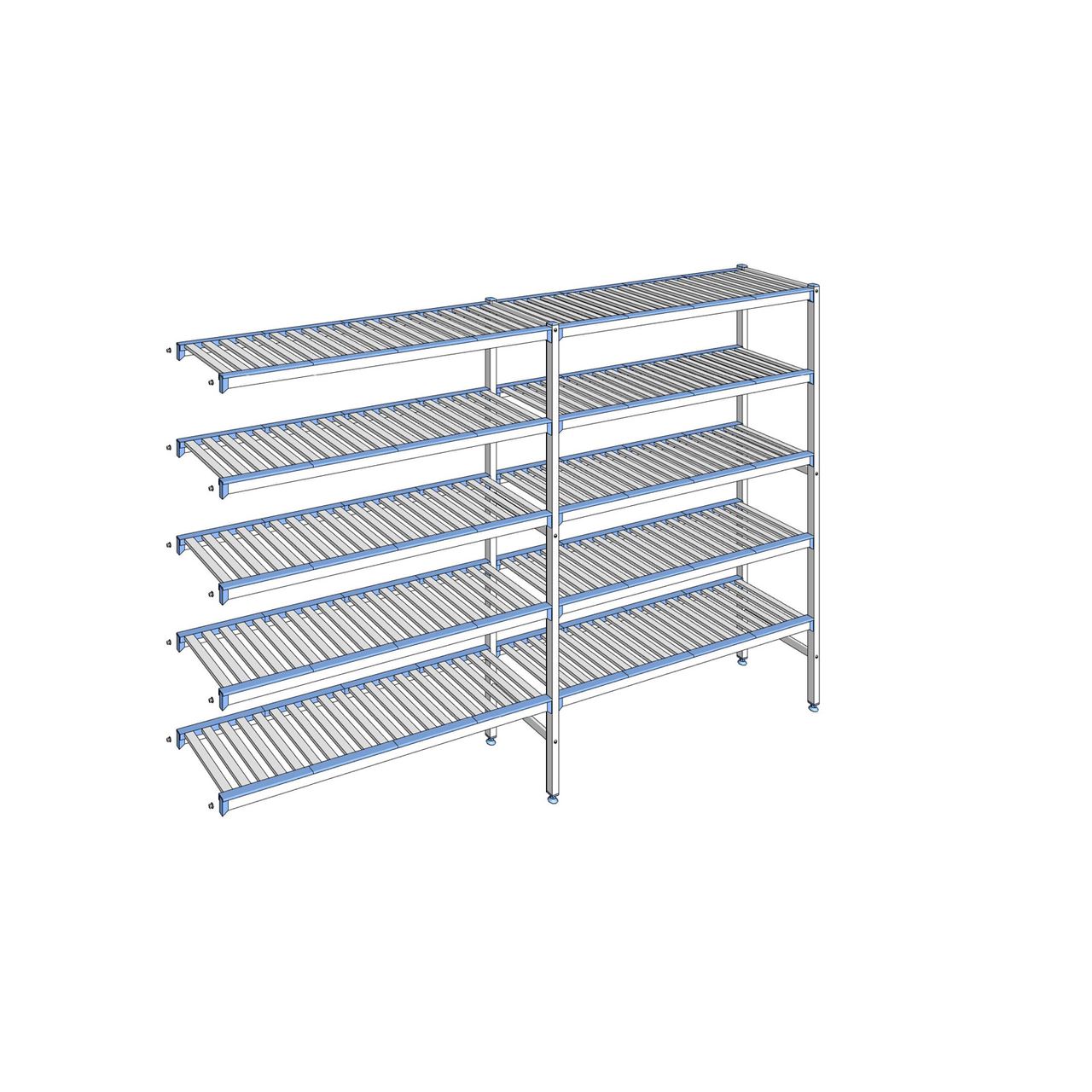 Rayonnage à clayettes amovibles 5 niveaux aluminium 175 x 269.5 x 40 cm Tournus - ACC2695