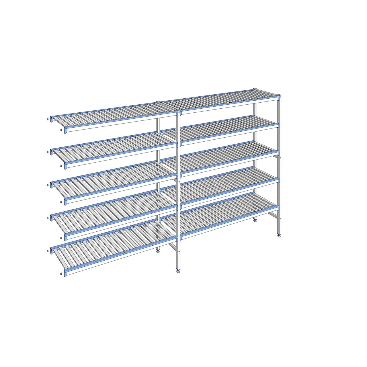 Rayonnage à clayettes amovibles 5 niveaux aluminium 175 x 289.5 x 40 cm Tournus - ACC2895