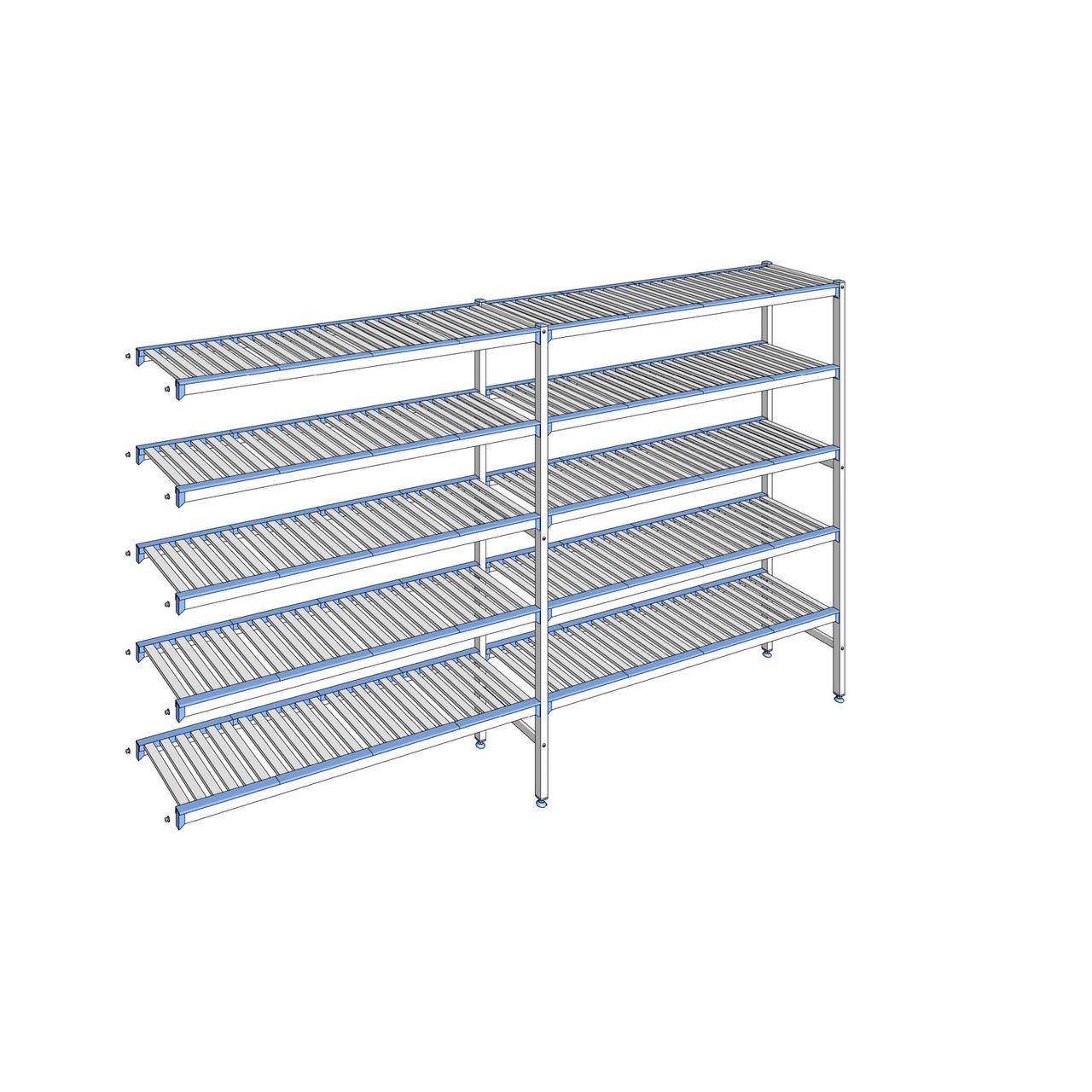 Rayonnage à clayettes amovibles 5 niveaux aluminium 175 x 299.5 x 40 cm Tournus - ACC2995