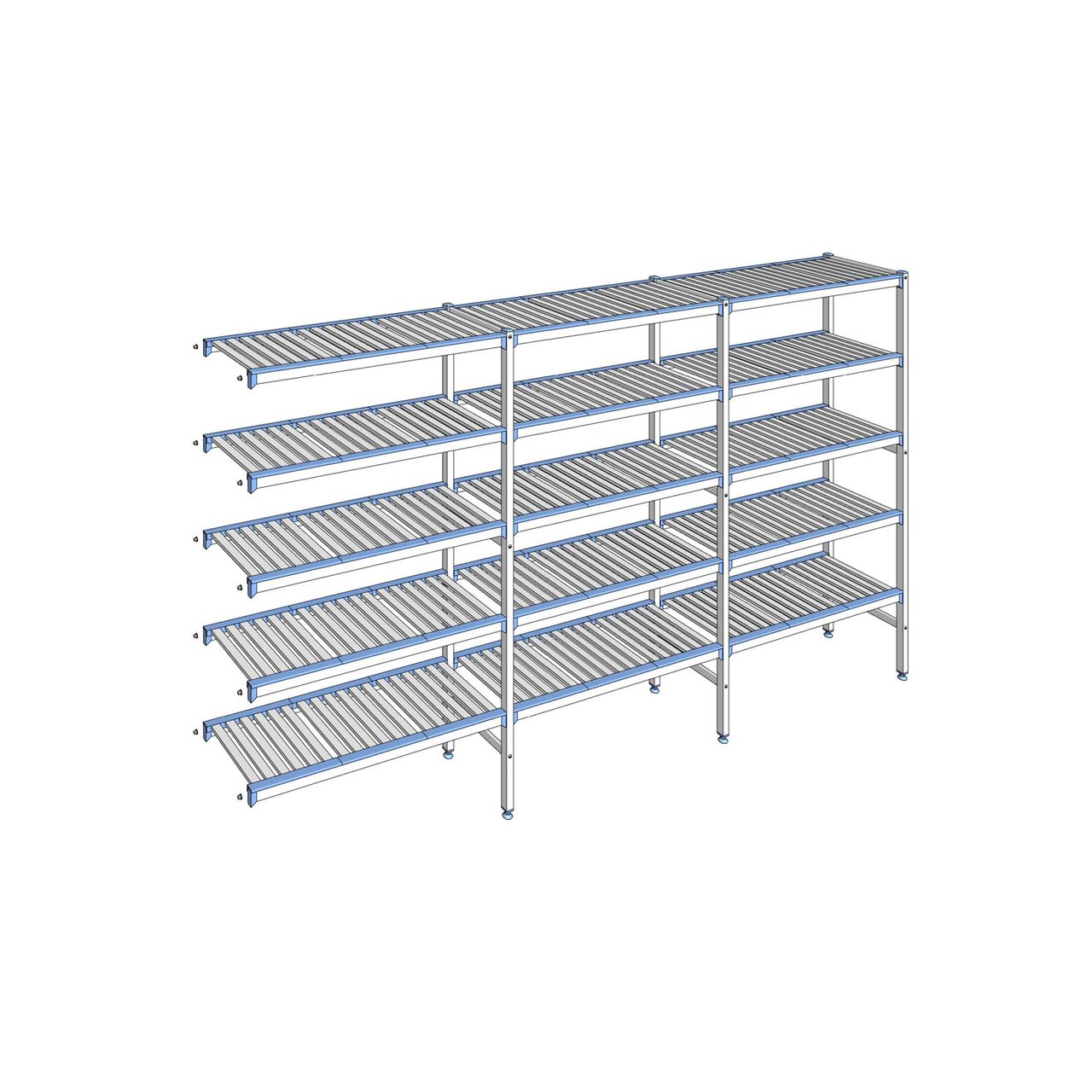Rayonnage à clayettes amovibles 5 niveaux aluminium 175 x 313.1 x 40 cm Tournus - ACC3131