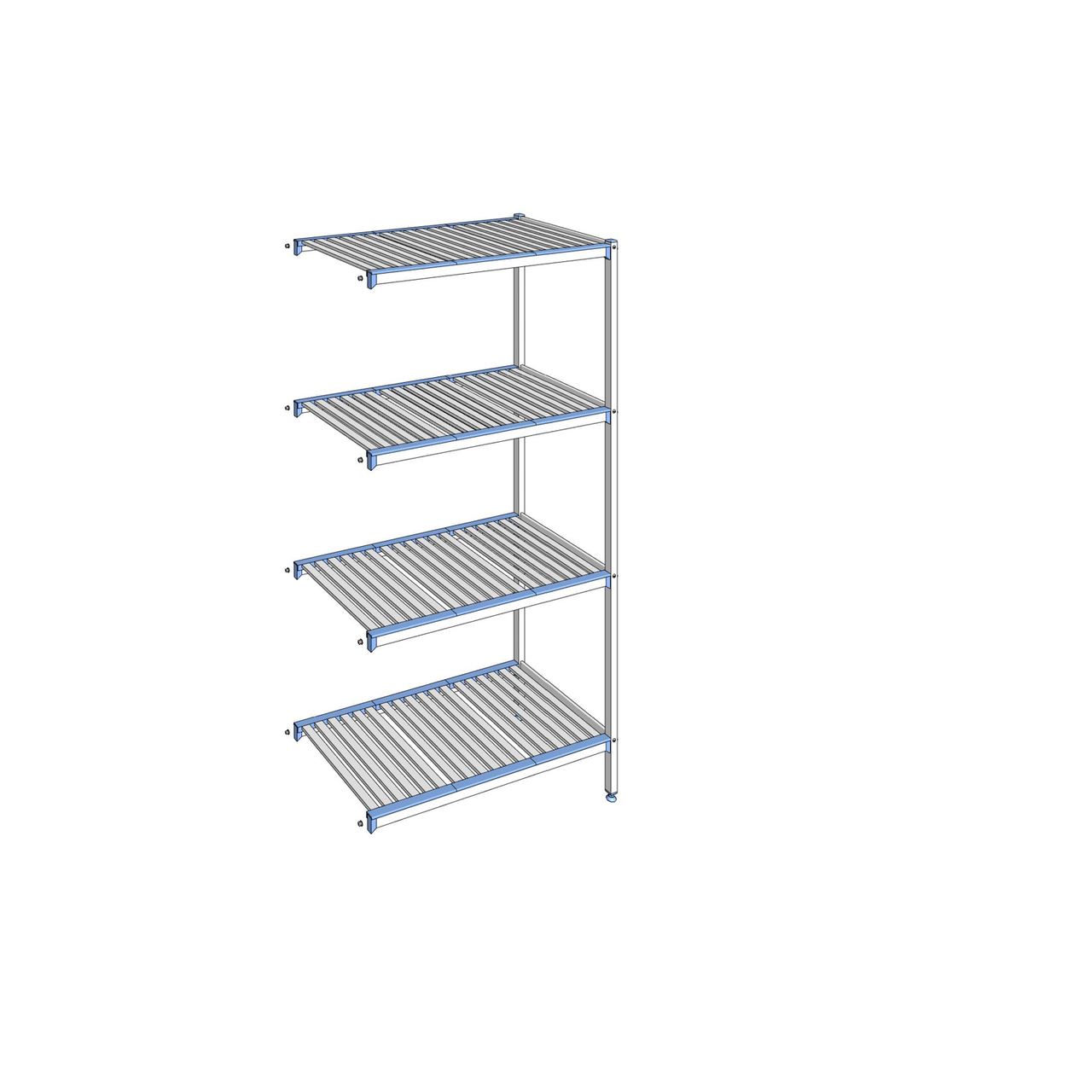 Rayonnage à clayettes amovibles 4 niveaux aluminium 205 x 105.1 x 56 cm Tournus - ACP1051