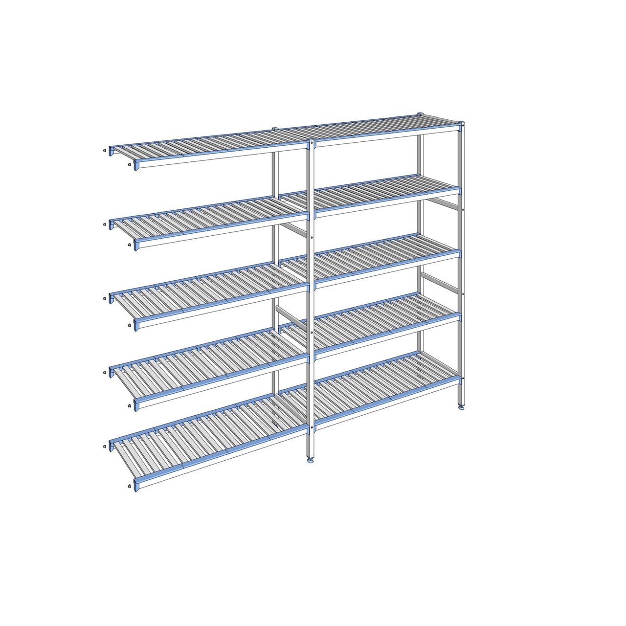 Rayonnage à clayettes amovibles 5 niveaux aluminium 205 x 259.3 x 40 cm Tournus - ACK2593